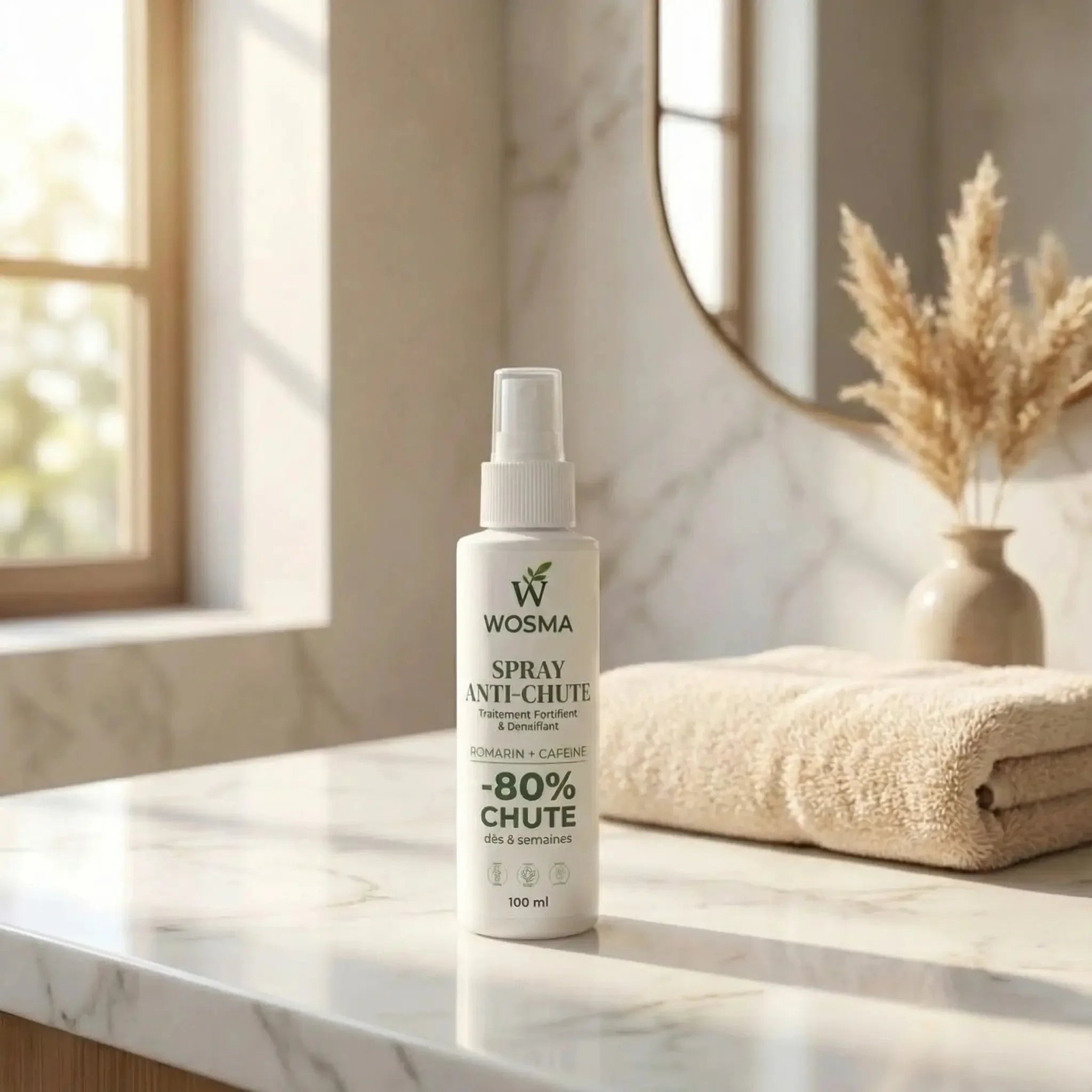 Spray Anti-Chute WOSMA - Romarin & Caféine (-80% Chute)